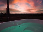 Hot tub at sunset